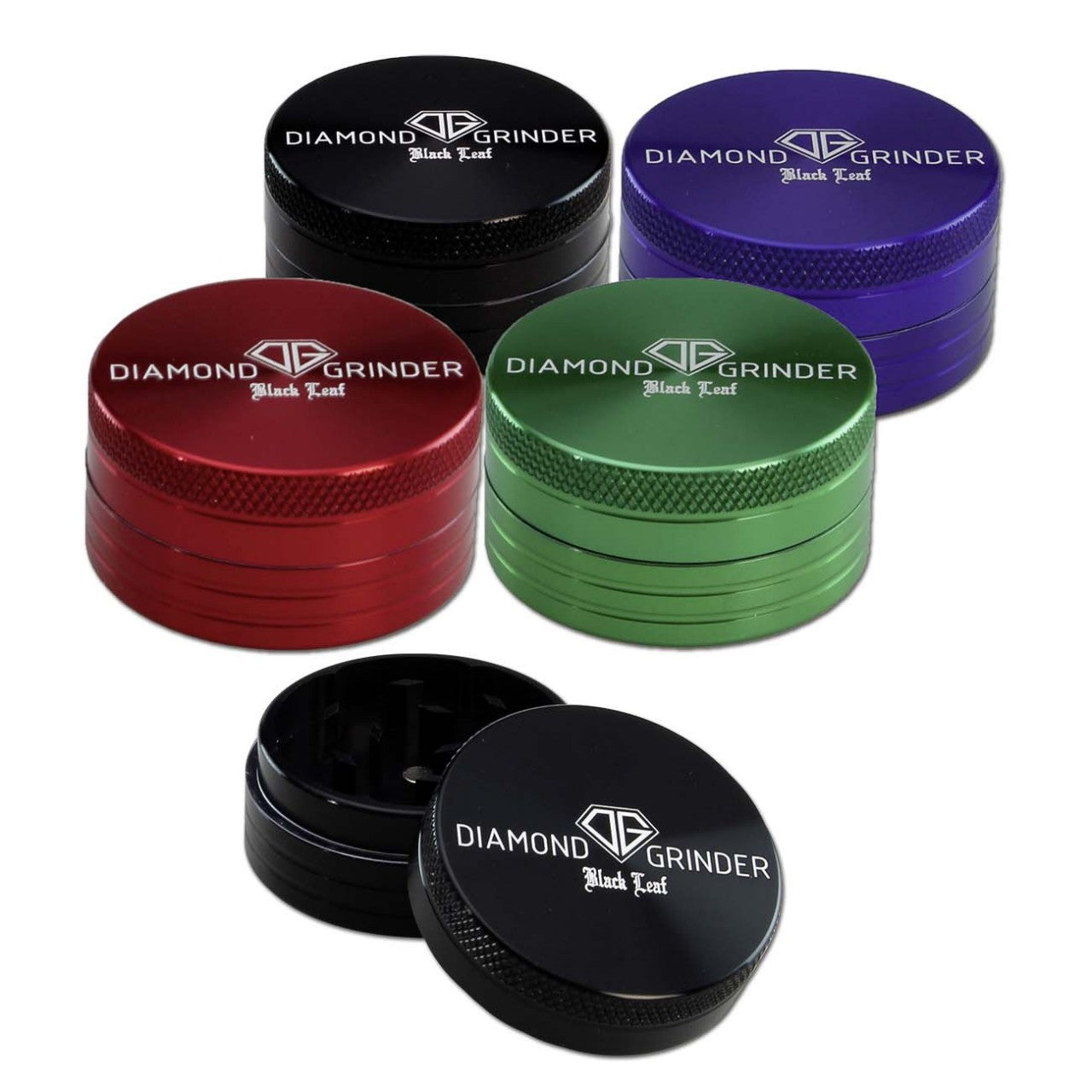 Black Leaf Parafernalia Diamond Grinder grinder 2 parti in alluminio