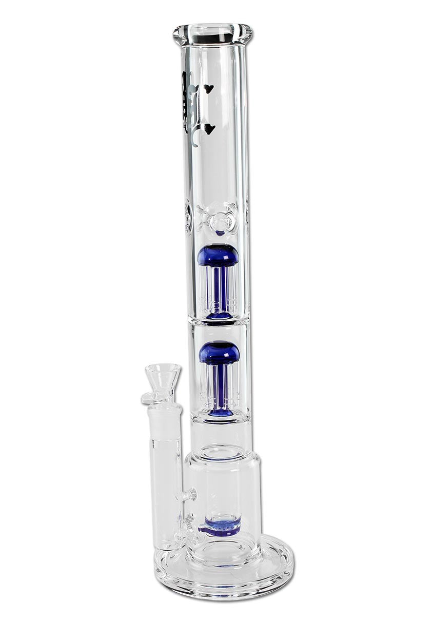 Black Leaf Parafernalia BL Ice Bong HoneyComb 2x 6-Arm Tree Perco bong blu