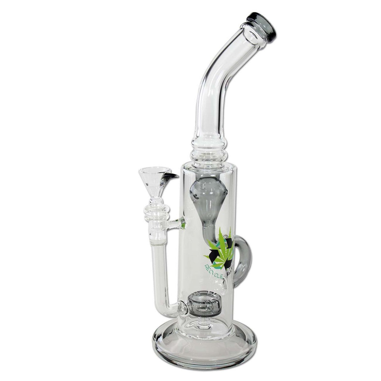 Black Leaf Parafernalia Recycle Bong with Drum Perco grigio
