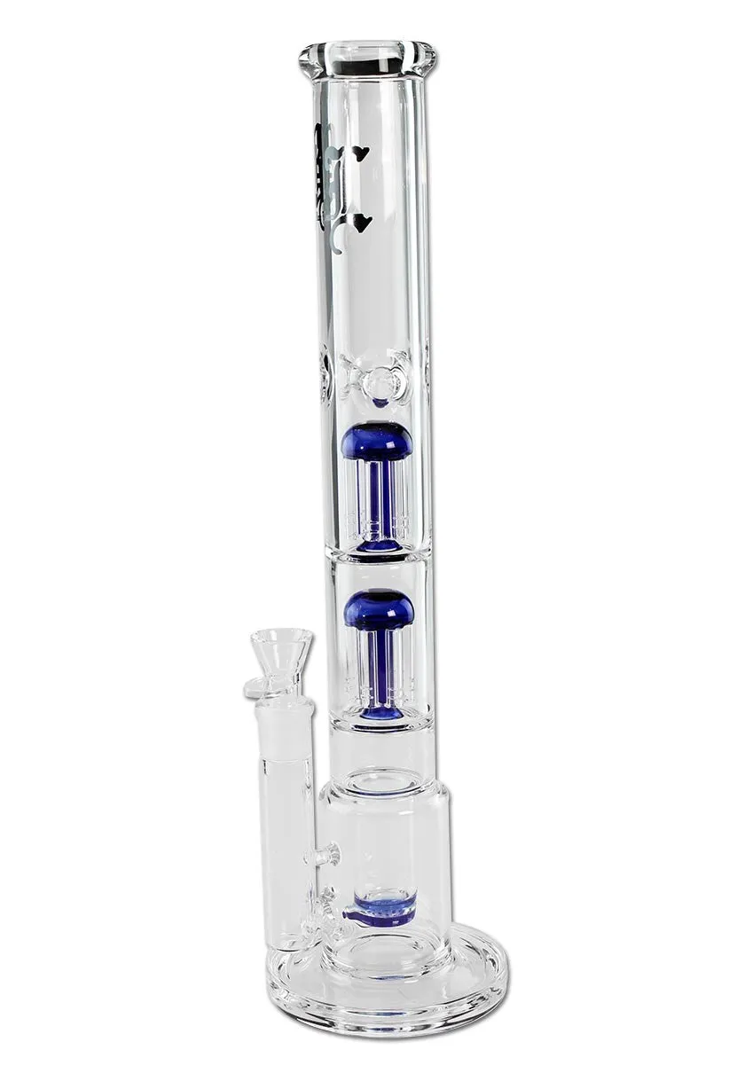 Black Leaf Parafernalia BL Ice Bong HoneyComb 2x 6-Arm Tree Perco bong blu