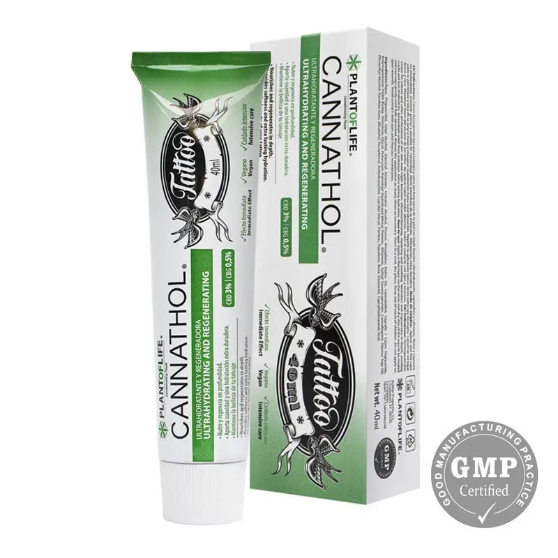 Crema per tatuaggi CBD e CBG per uso durante e dopo il tatuaggio