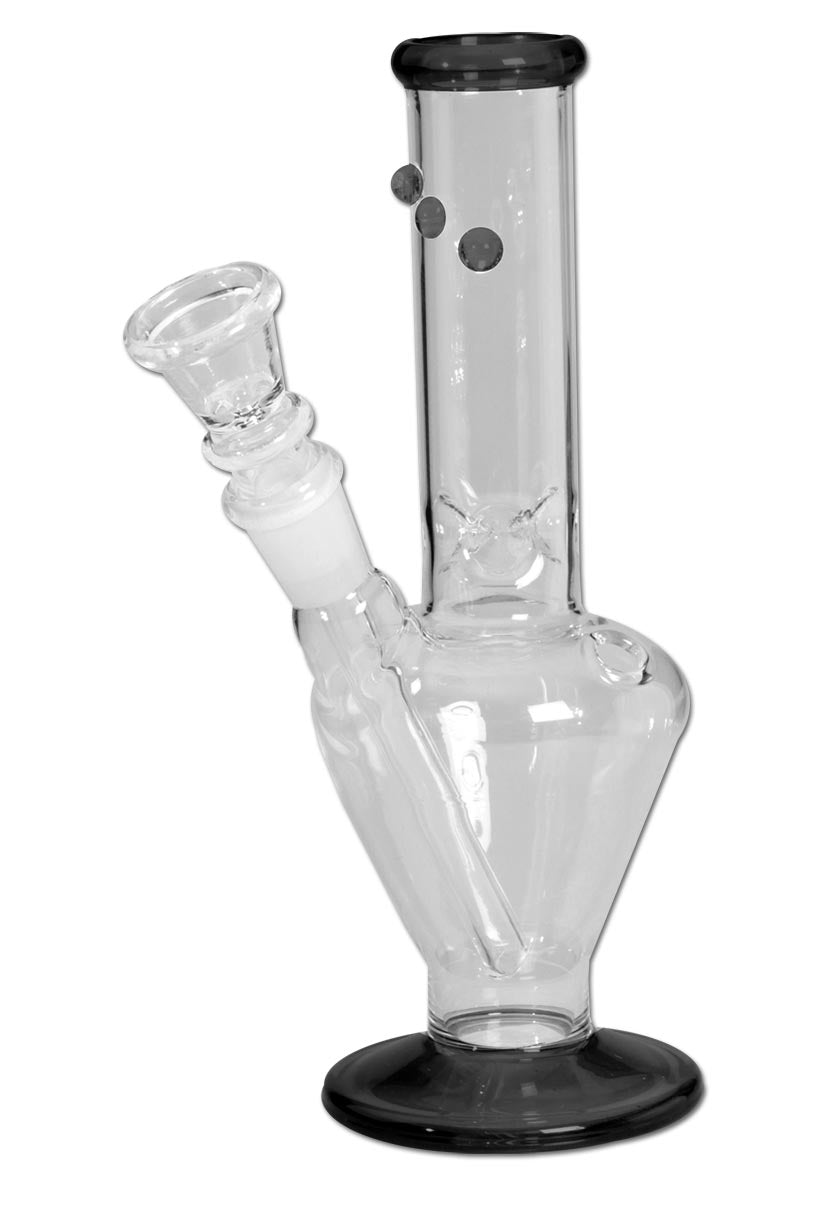 Glass Icebong mini bong in vetro nero con tacche per ghiaccio