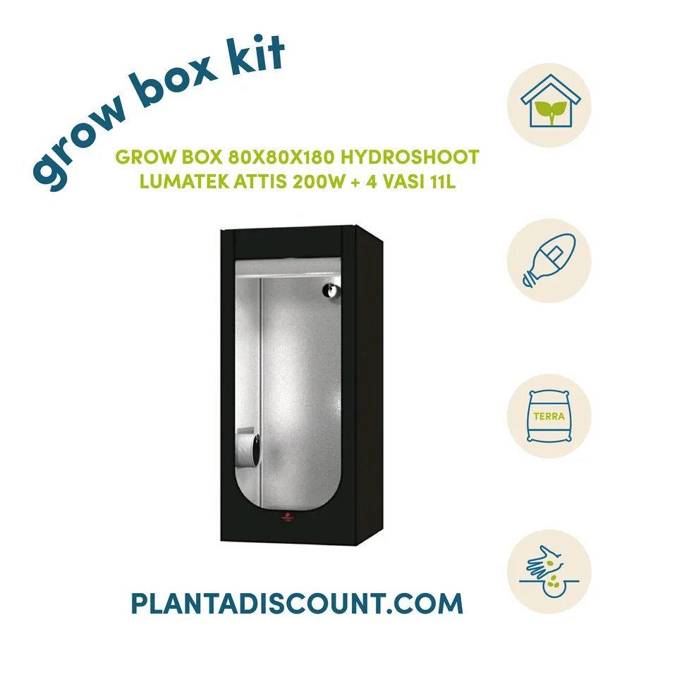 Plantadiscount Grow Box Kit Led 200W kit grow box completo