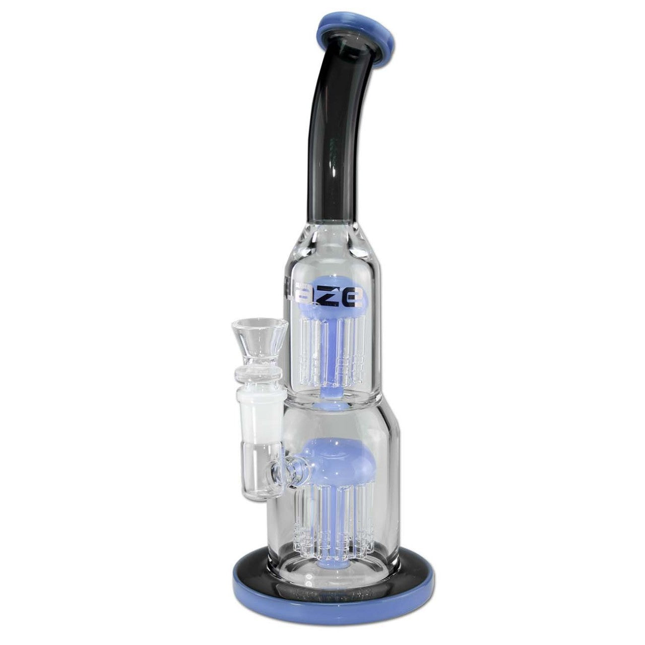Blaze Glass Parafernalia 2x Tree Perco bong nero-blu con doppio percolatore