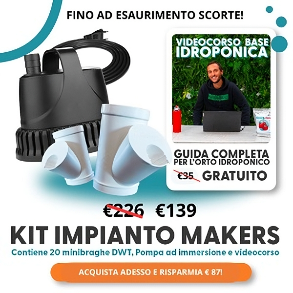 Aquaponic Design Kit idroponica KIT MAKERS kit 20 minibraghe con pompa