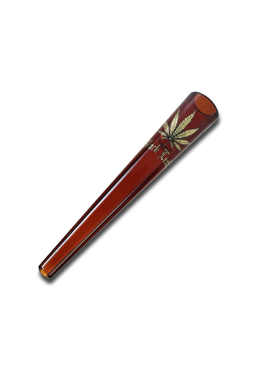 Black Leaf Glass Chillum chillum in vetro ambra