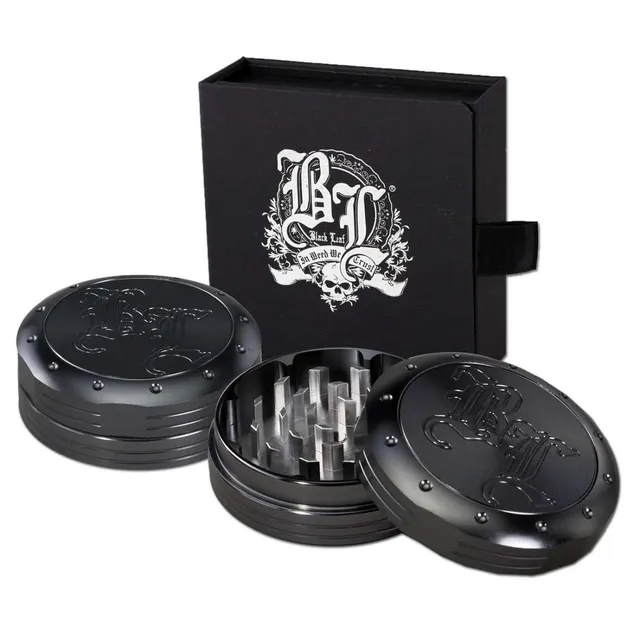 Black Leaf Parafernalia BL Grinder per incisione profonda in 2 parti grigio