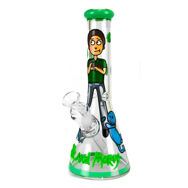 Plantadiscount Parafernalia Cartoon Guy Handcrafted Glass Bong 25cm 35709