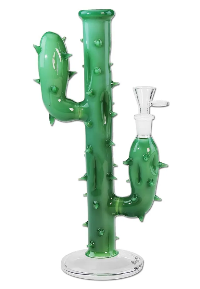 Black Leaf Parafernalia Cactus Bong verde bong in borosilicato
