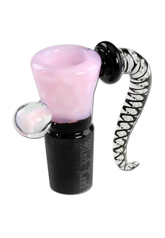 Black Leaf Parafernalia Glass Art Bowl Dots pink braciere vetro