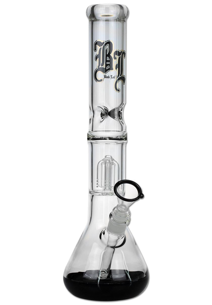 Black Leaf Parafernalia BL Glass Bong Ice 4-Arm Percolator black bong nero