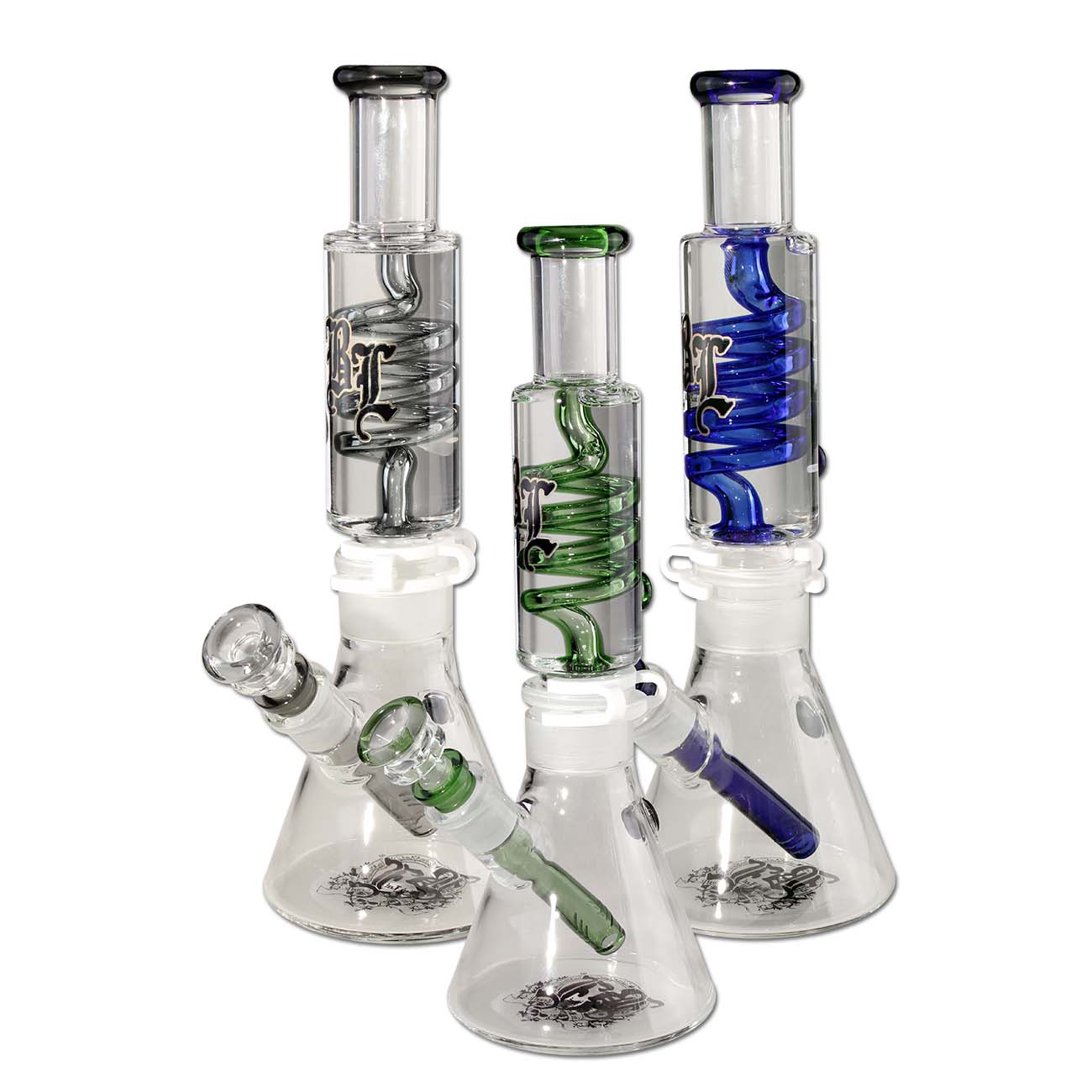 Black Leaf Parafernalia Liquid Bong with Spiral bong con liquido refrigerante