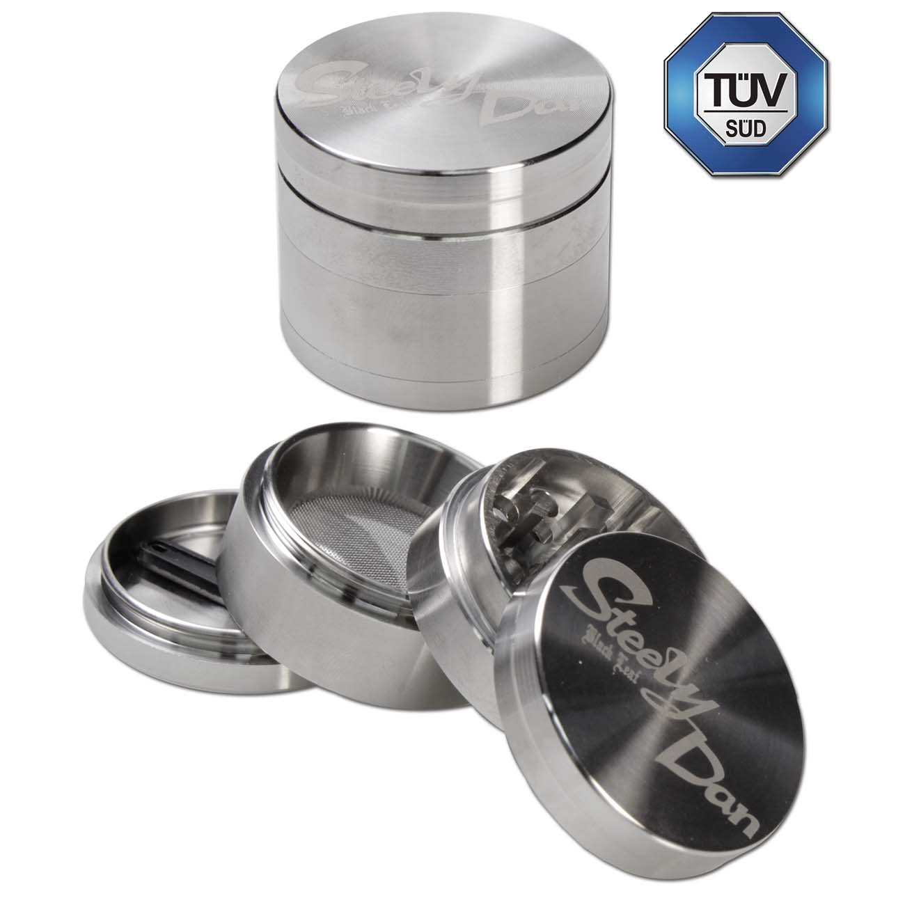 Black Leaf BL Steely Dan Stainless Steel Grinder 4-part 35 mm in acciaio