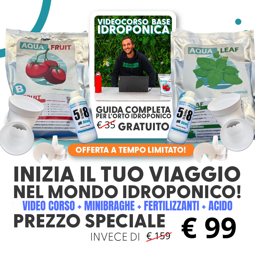 Aquaponic Design Kit idroponica MONDO IDROPONICO kit 20 minibraghe con fertilizzanti