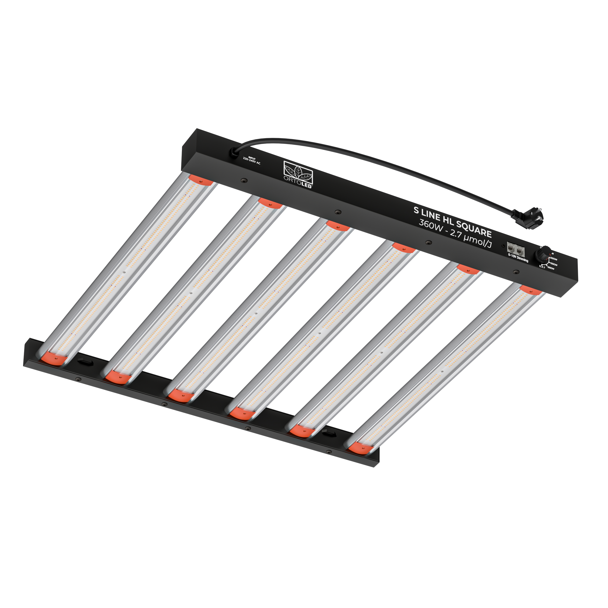 Ortoled Lineari serie ECO S Line HL 2,7 µmol/J 360W 60×60 cm lampada LED dimmerabile