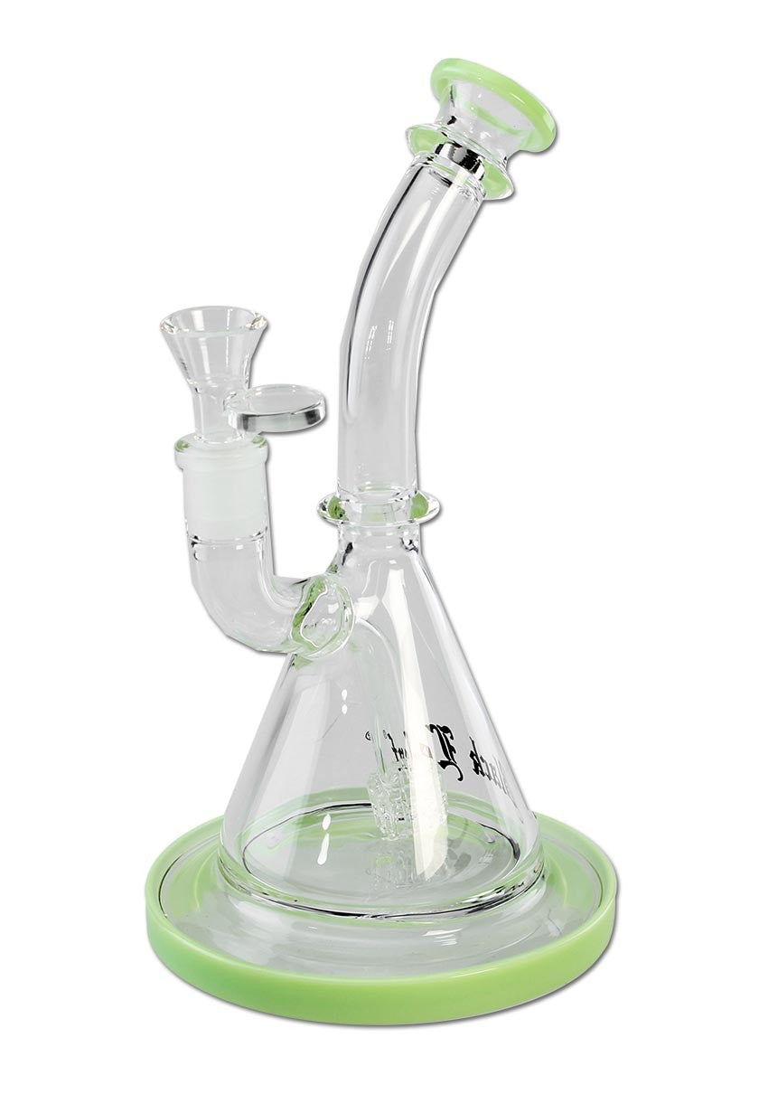 Black Leaf Drum Percolator bong in vetro
