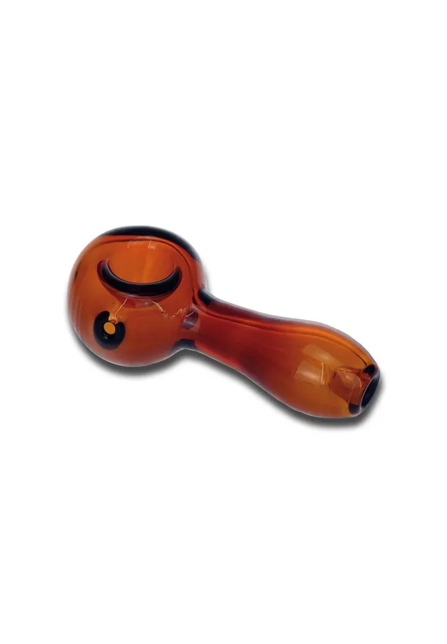 Handpipe Glass Amber pipe in vetro color ambra con kickhole