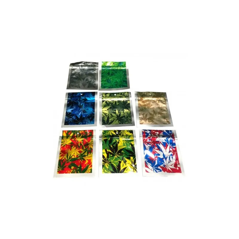 Plantadiscount Parafernalia BUSTA ALUMINIO busta zip 9,5 x 8,5 cm 10 pezzi cammo foglia