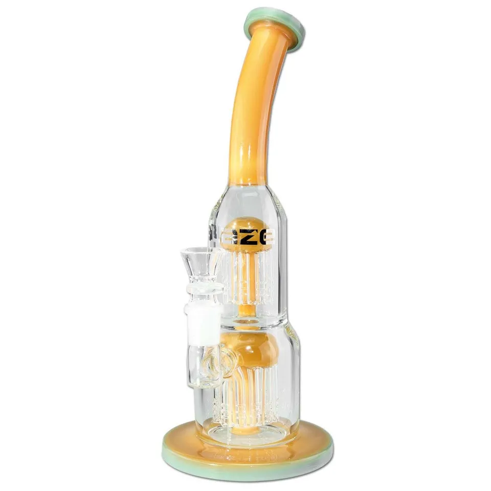 Plantadiscount Parafernalia Blaze Glass Bong 2x Tree Perco orange-green bong borosilicato