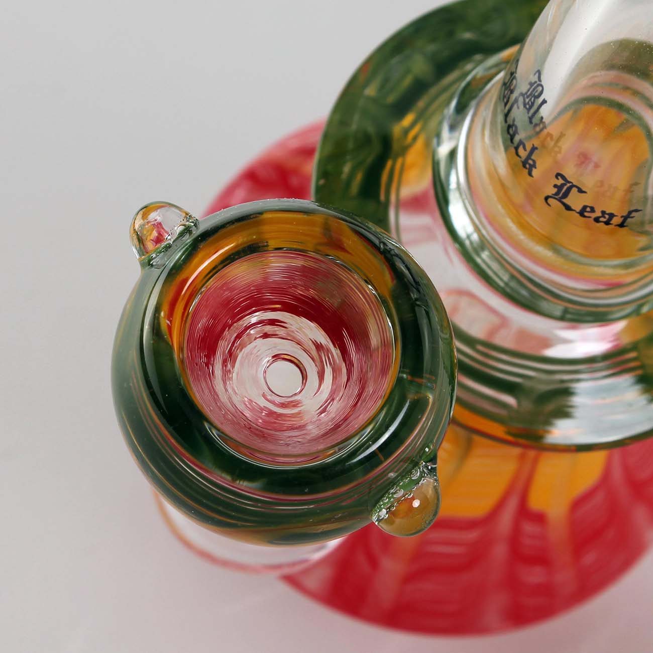Black Leaf Parafernalia Mini Bubbler rasta bong mini in vetro borosilicato