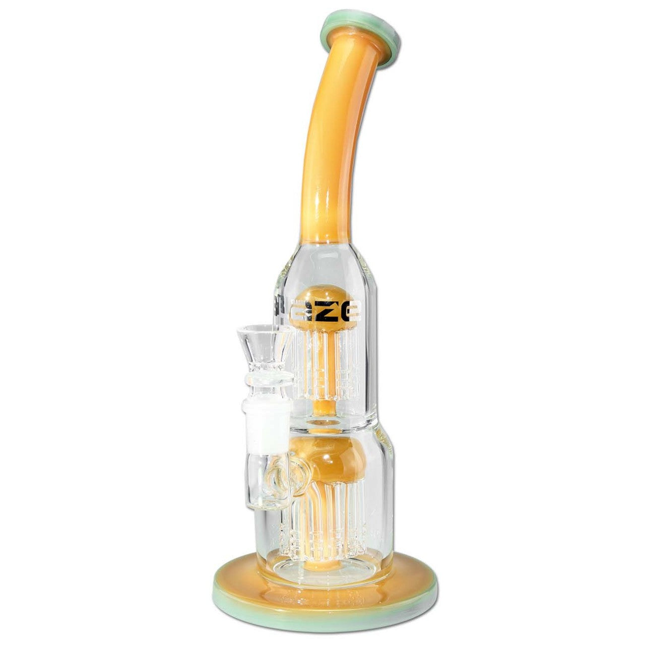 Plantadiscount Parafernalia Blaze Glass Bong 2x Tree Perco orange-green bong borosilicato