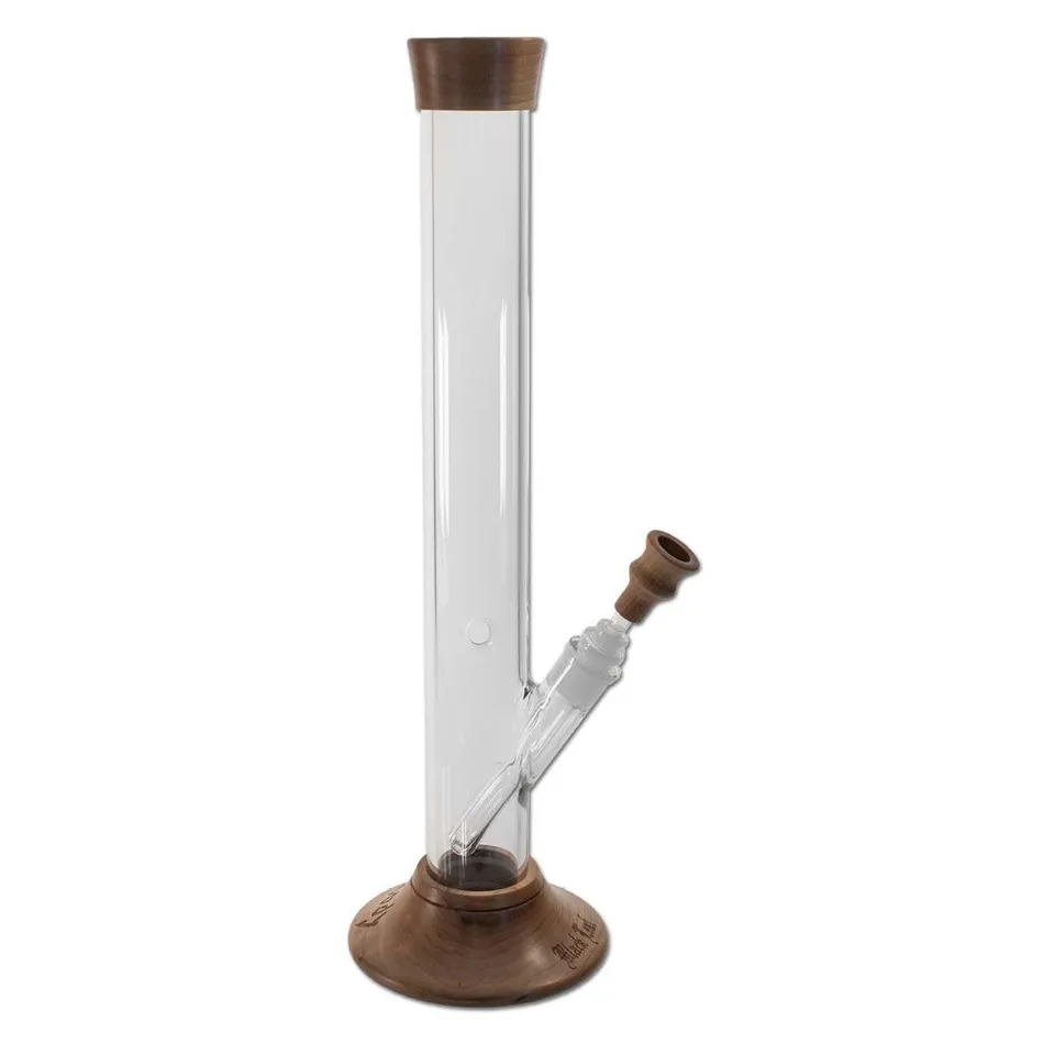 Black Leaf Parafernalia Woody Cylinder Bong Cherry Wood Top bong in legno e vetro 5 mm
