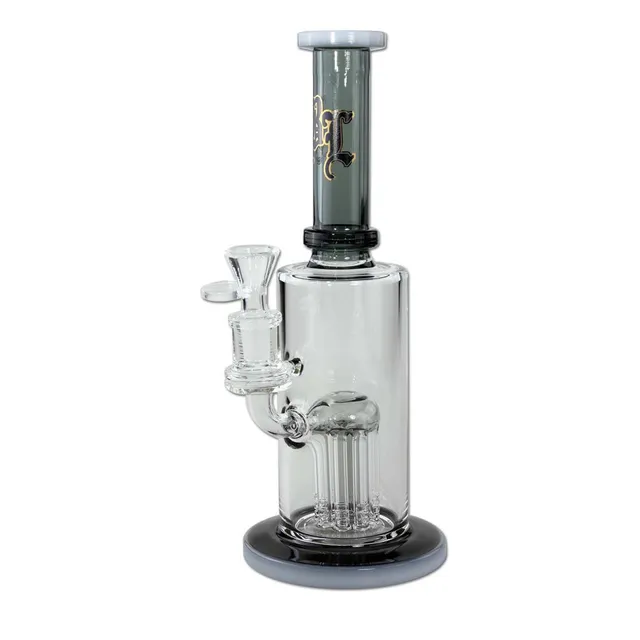 Black Leaf Percolator Bong Grey in vetro con tree percolator