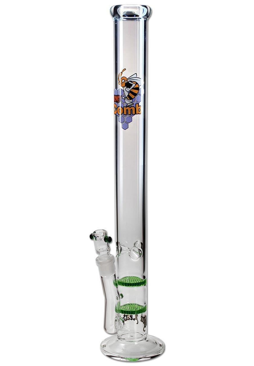 Black Leaf Parafernalia Black Leaf Cylinder Bong Ice 2x HoneyComb green bong verde con ghiaccio