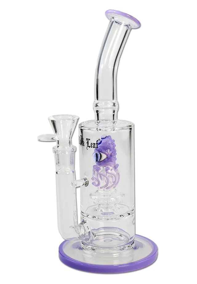 Plantadiscount Parafernalia Black Leaf Octopus Bong Shower Head Perco purple bong viola