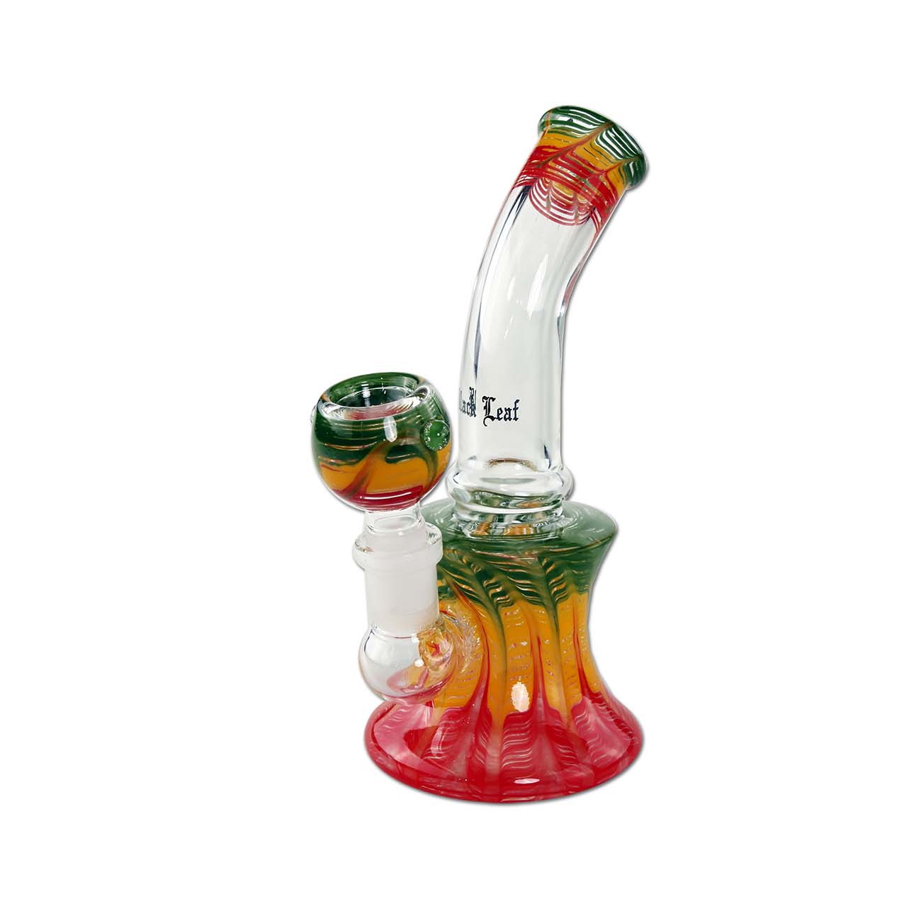 Black Leaf Parafernalia Mini Bubbler rasta bong mini in vetro borosilicato