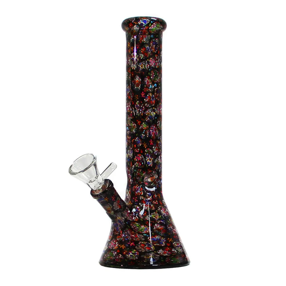 Mexican Skulls Glass Bong bong in vetro, 26 cm BG5226