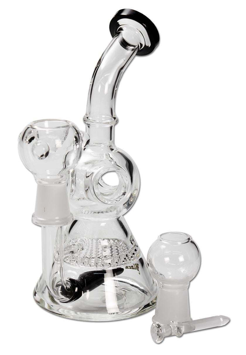 Parafernalia Black Leaf Glass Bong HoneyComb Oil+Herbs black bong in borosilicato
