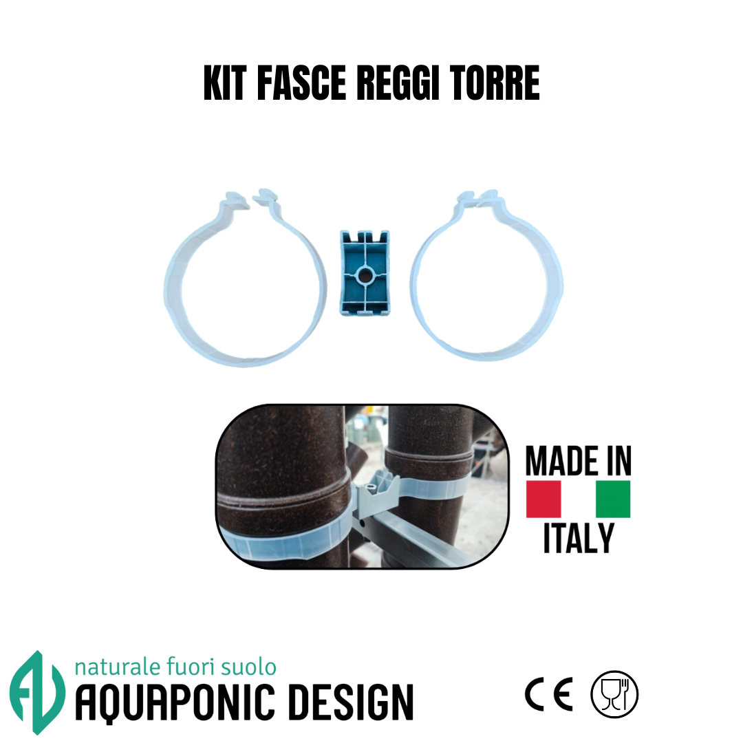 Aquaponic Design Coltivazione in torre - Minibraga Kit collari per torri DWT 2 collari