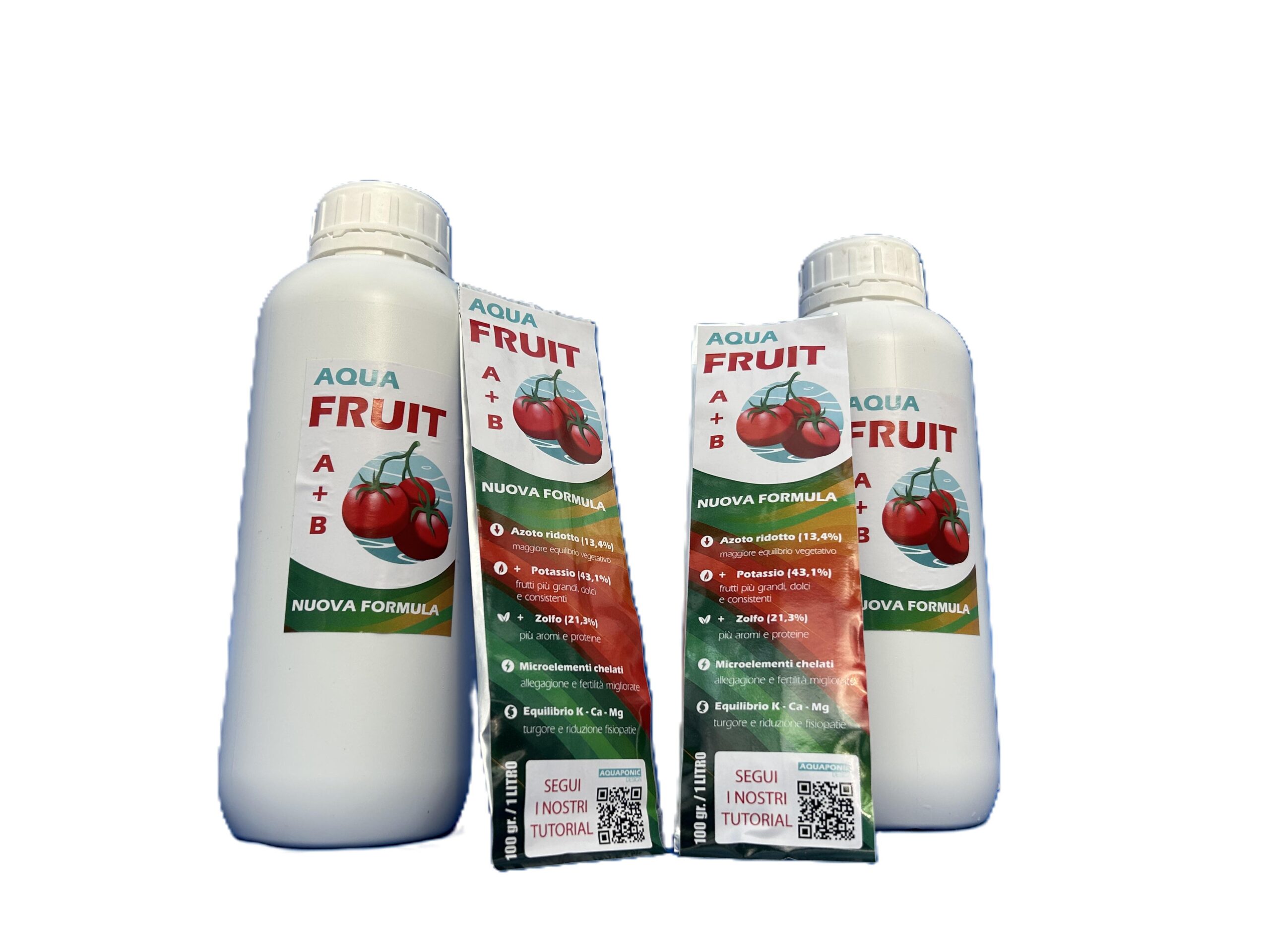 Aquaponic Design AQUA LEAF e AQUAFRUIT fertilizzanti idroponici A+B