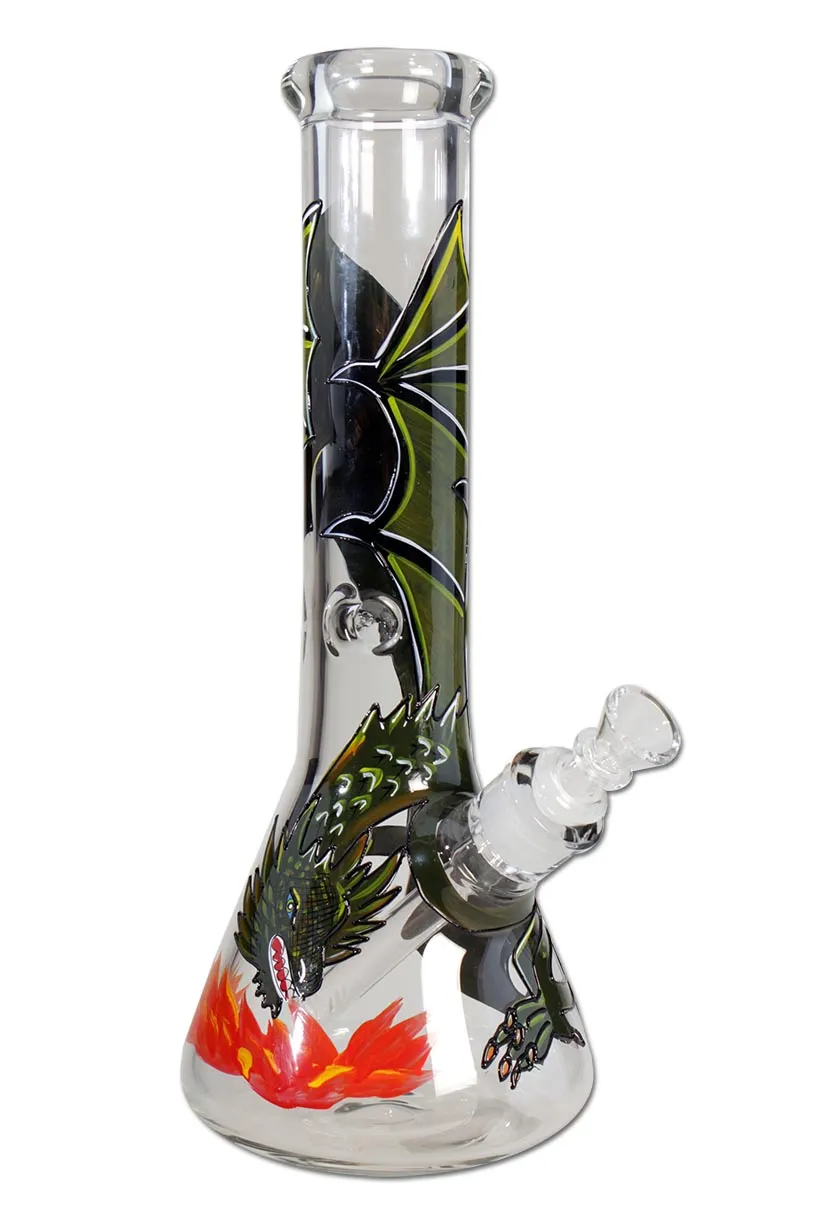 Plantadiscount Parafernalia Vetro dipinto a mano Bong Ice Smaug 7 mm
