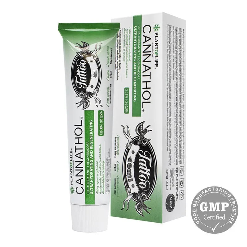 Crema per tatuaggi CBD e CBG per uso durante e dopo il tatuaggio