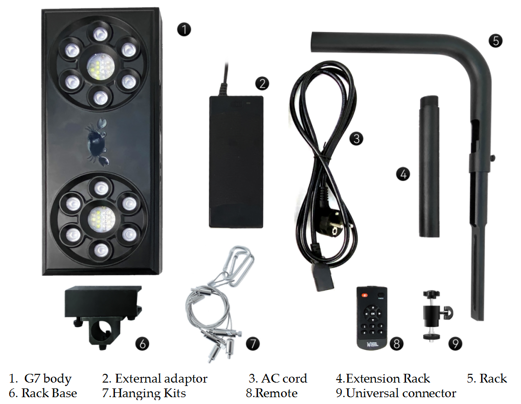 CTLite AquaSun G6 140W lampada LED acquario 6 canali