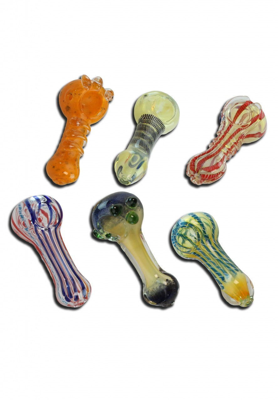 Plantadiscount Parafernalia Hand Pipes Set various Designs pipe in vetro 6 pezzi