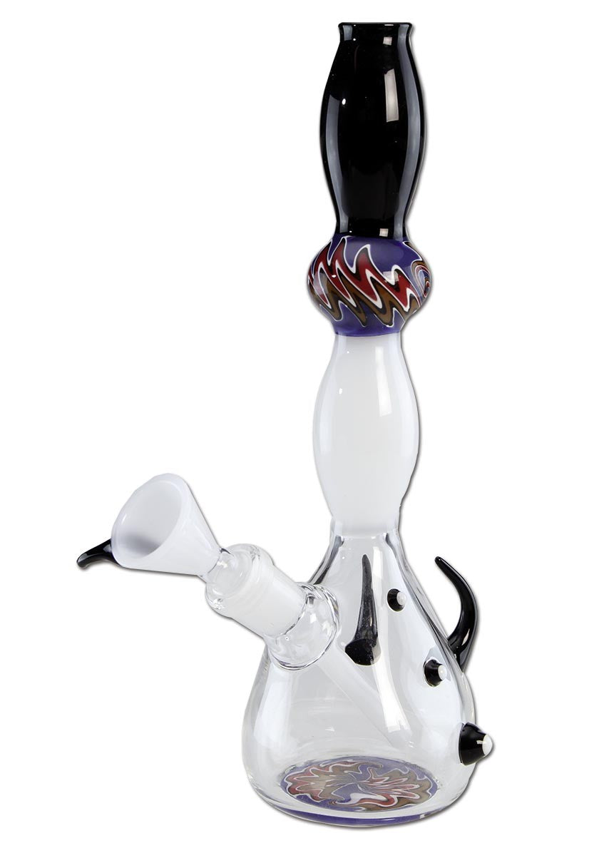 Plantadiscount Parafernalia Glass Bong with Horns bong blu