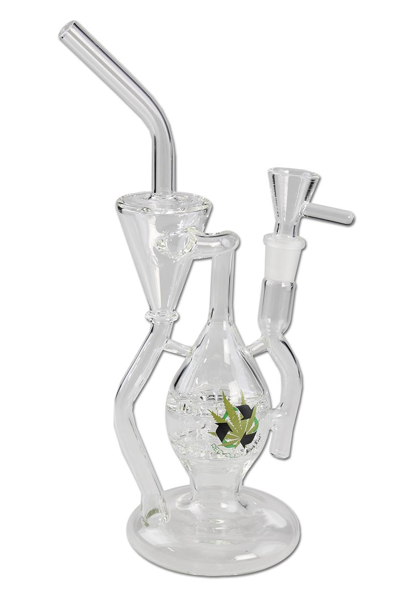 Black Leaf Recycle Glass Pipe 2x Diffuser Disks bubbler in vetro