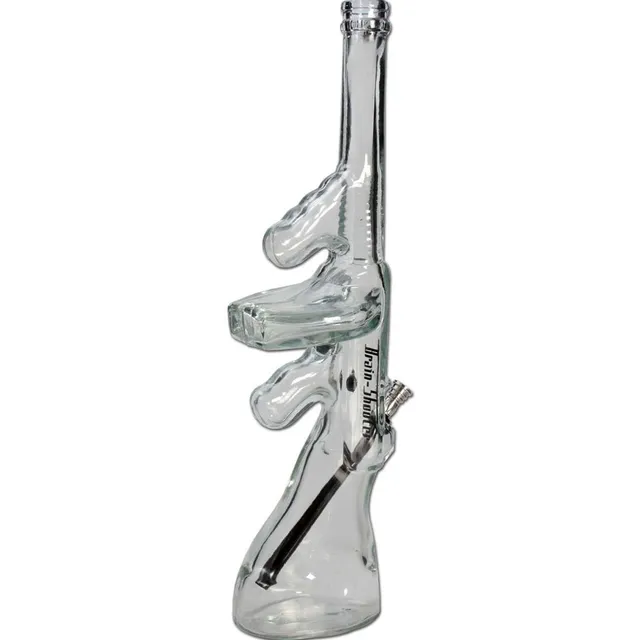 Plantadiscount Parafernalia Brain-Shooter Bong Glass with Kick-hole bong in vetro