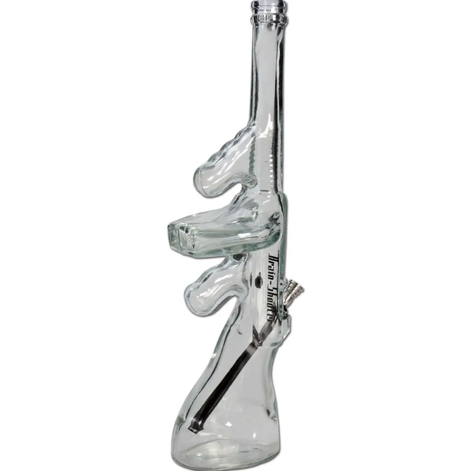 Plantadiscount Parafernalia Brain-Shooter Bong Glass with Kick-hole bong in vetro