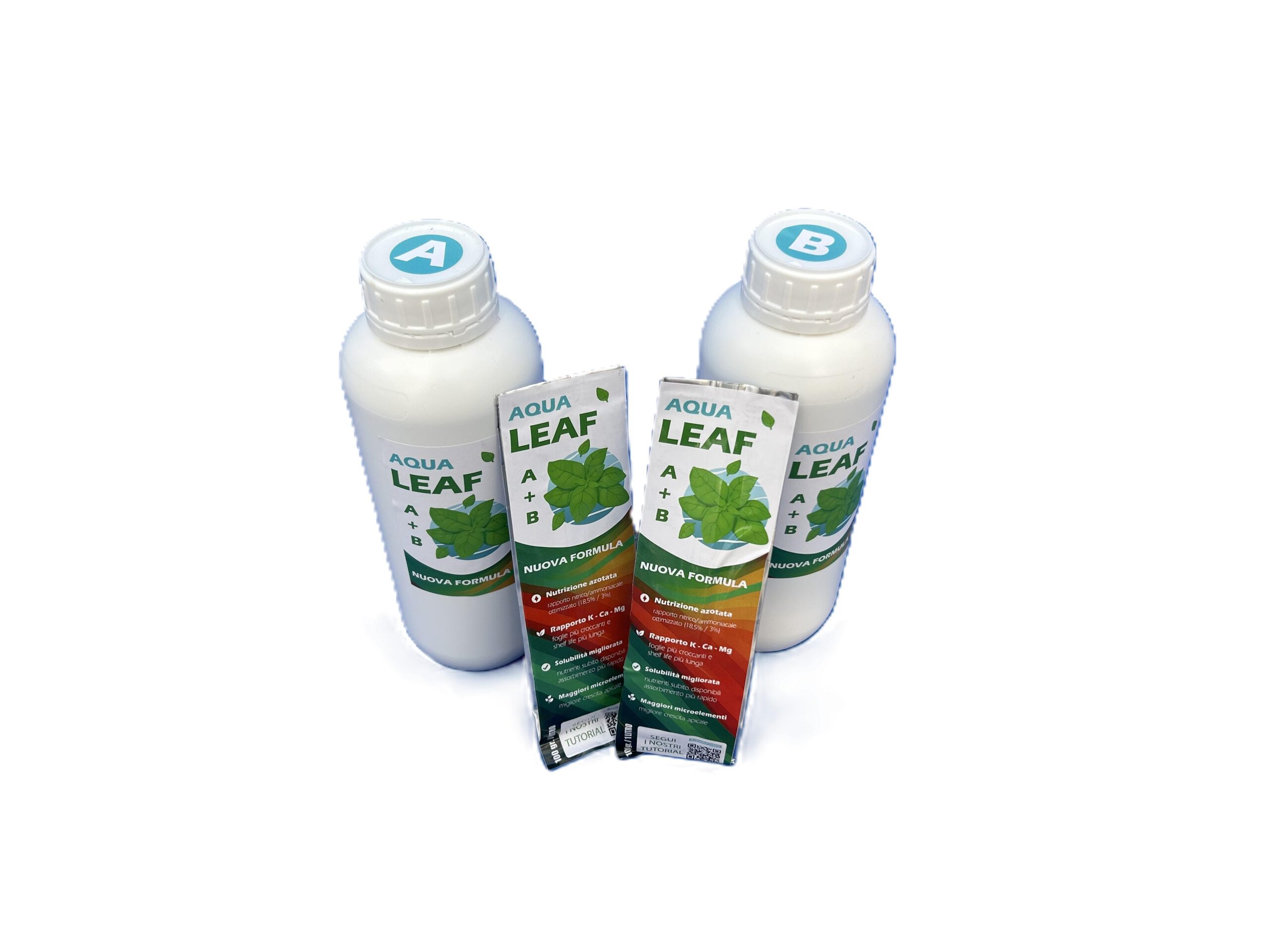 Aquaponic Design AQUA LEAF e AQUAFRUIT fertilizzanti idroponici A+B