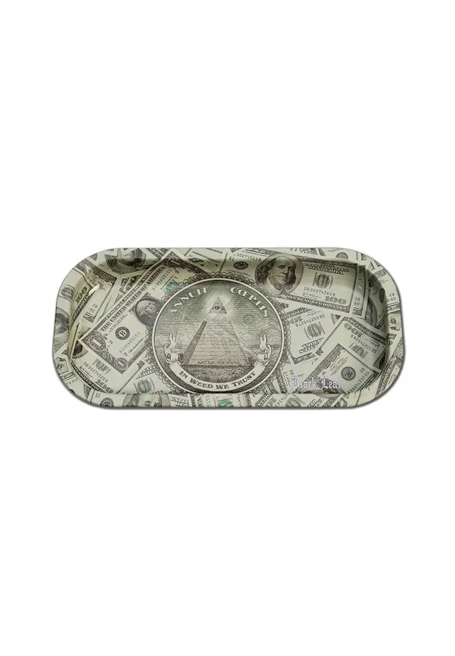 Black Leaf Parafernalia In Weed We Trust Dollar Rolling Tray vassoio