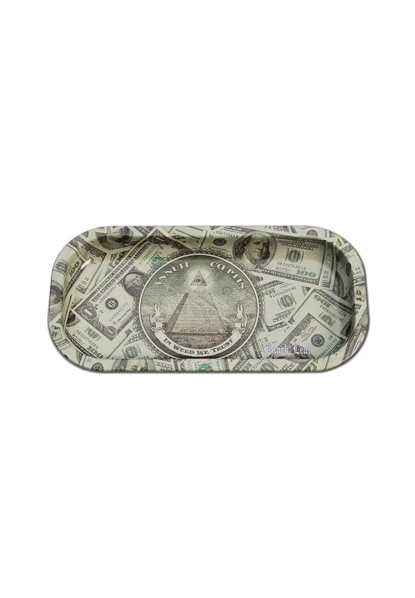 Black Leaf Parafernalia In Weed We Trust Dollar Rolling Tray vassoio