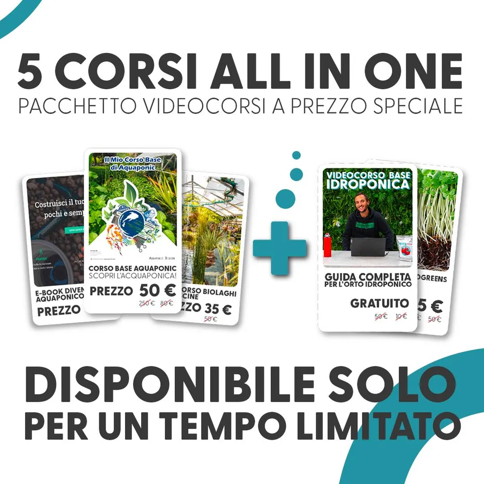 AQUAPONIC DESIGN TUTTI PER UNO pacchetto videocorsi completo