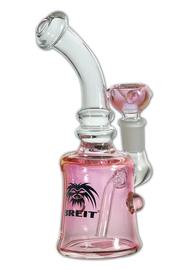 BREIT Glass Bong bubbler clear/pink in vetro borosilicato
