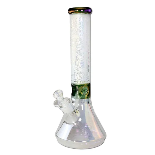 Black Leaf Parafernalia Beaker Bong Ice sandblasted bong con camera per ghiaccio