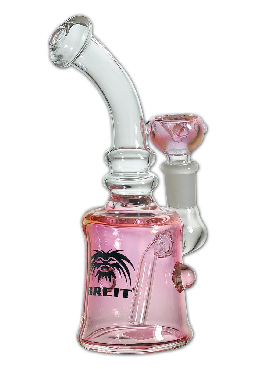 BREIT Glass Bong bubbler clear/pink in vetro borosilicato