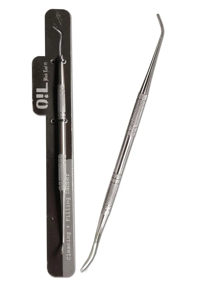 Black Leaf Oil Stainless Steel Tool dabber in acciaio inox doppia punta